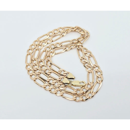10K Yellow Gold Figaro Link Chain Necklace