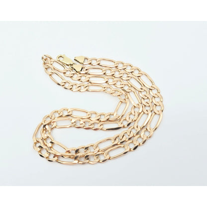 10K Yellow Gold Figaro Link Chain Necklace