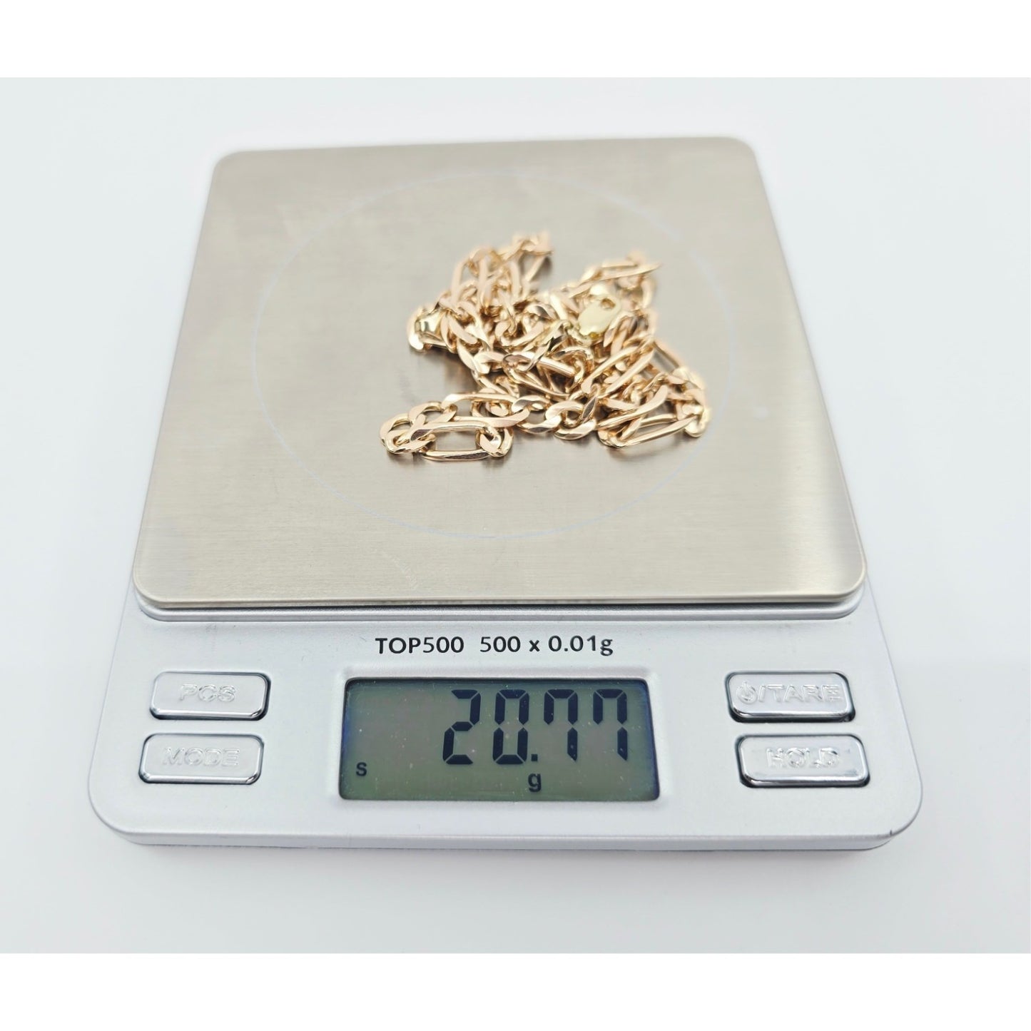 10K Yellow Gold Figaro Link Chain Necklace
