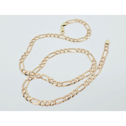 10K Yellow Gold Figaro Link Chain Necklace