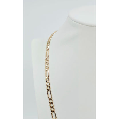 10K Yellow Gold Figaro Link Chain Necklace