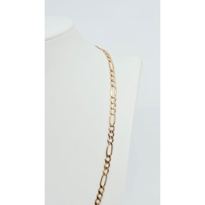 10K Yellow Gold Figaro Link Chain Necklace