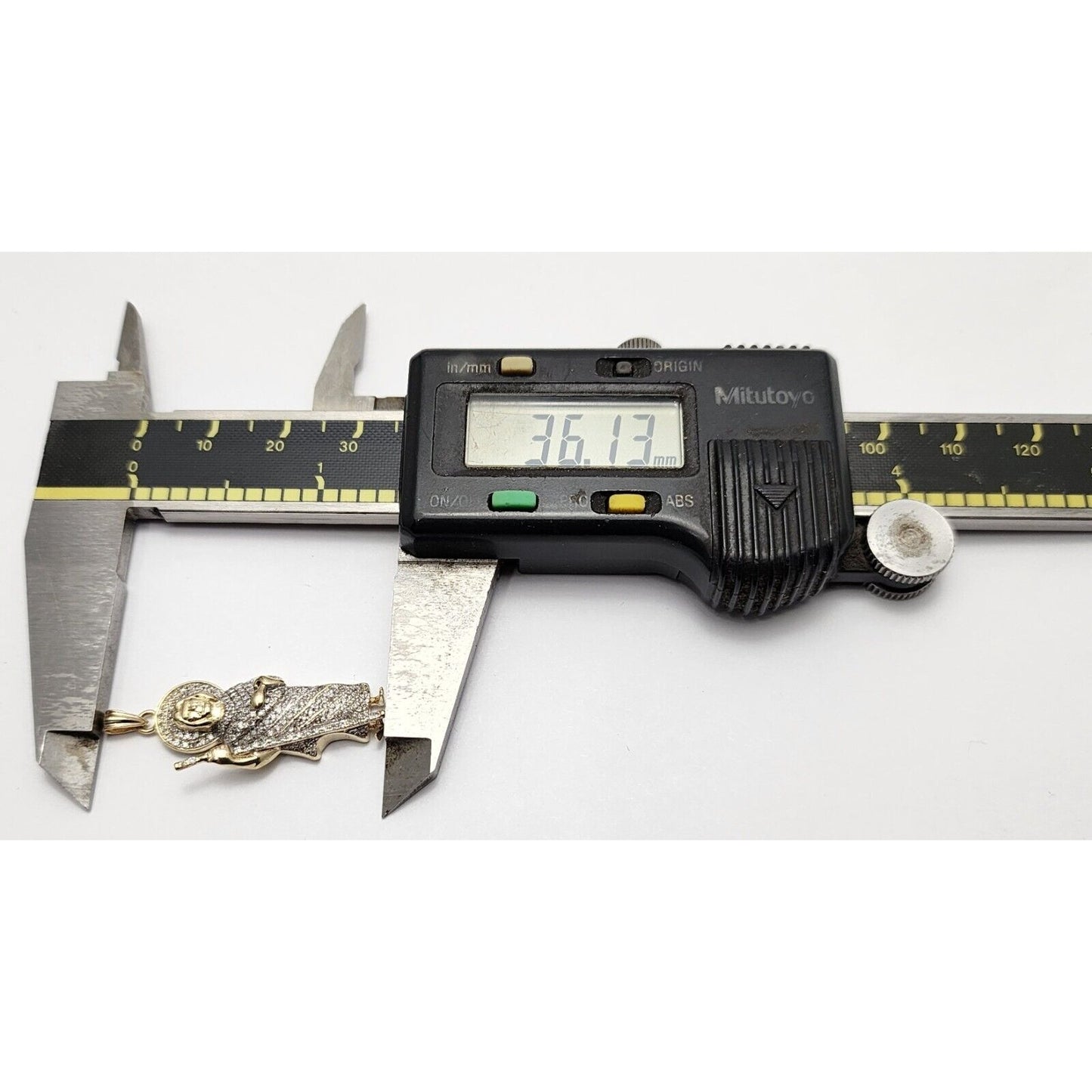 10K Two Tone Gold Religious Saint Jude Diamond Charm Pendant