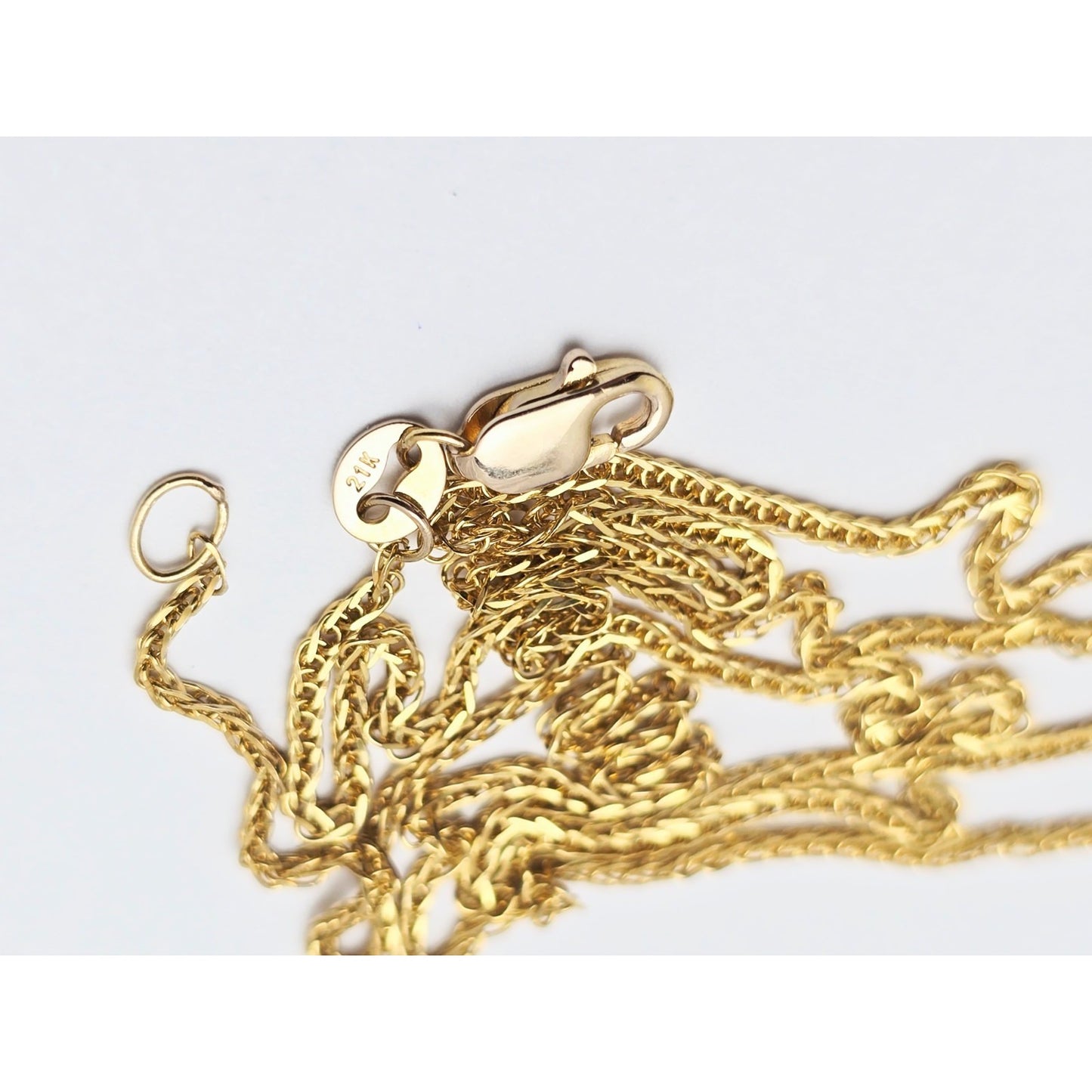 21K Yellow Gold Franco Link Chain Necklace