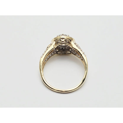 10K Yellow Gold Diamond Oval Shaped Ring