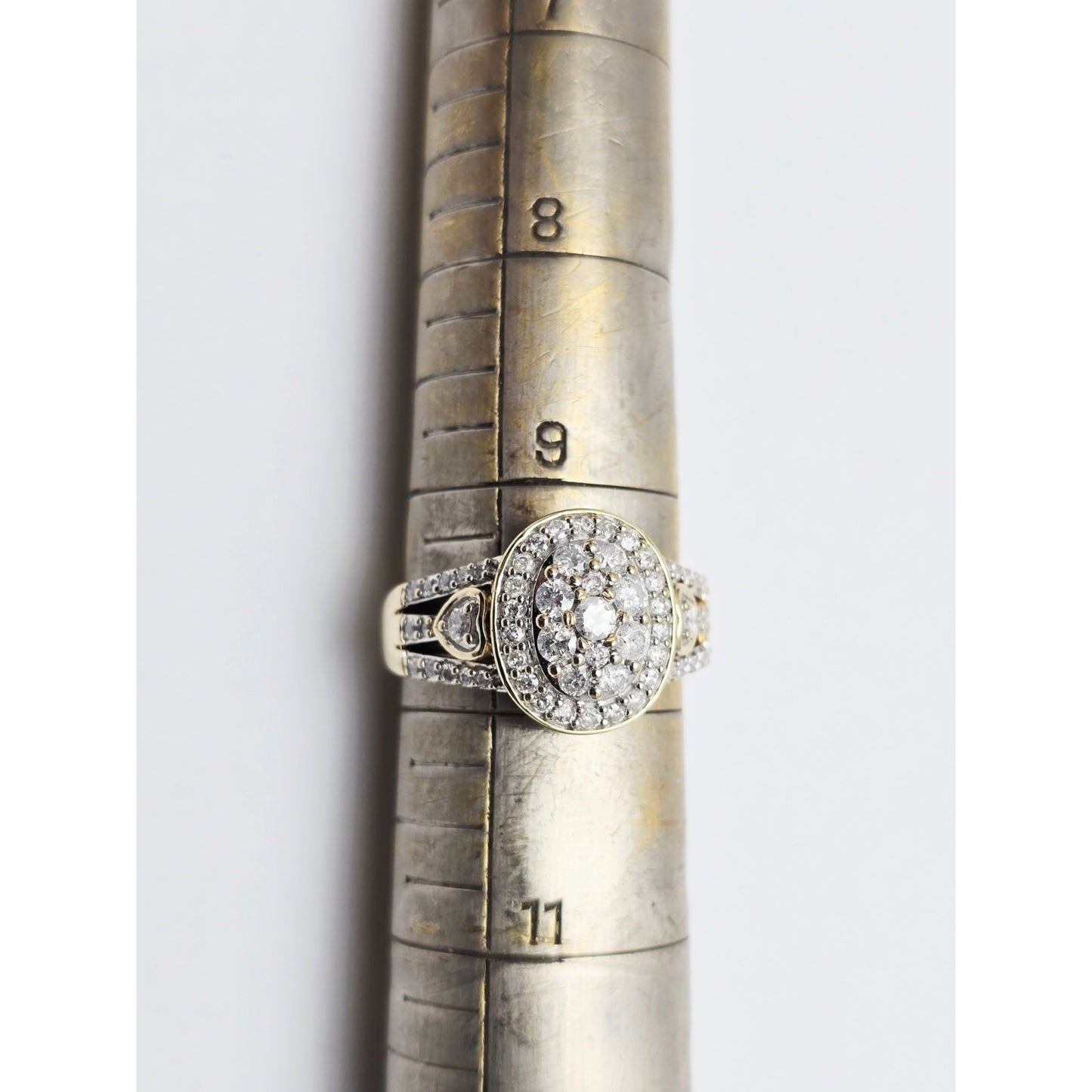 10K Yellow Gold Diamond Oval Shaped Ring