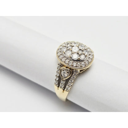 10K Yellow Gold Diamond Oval Shaped Ring
