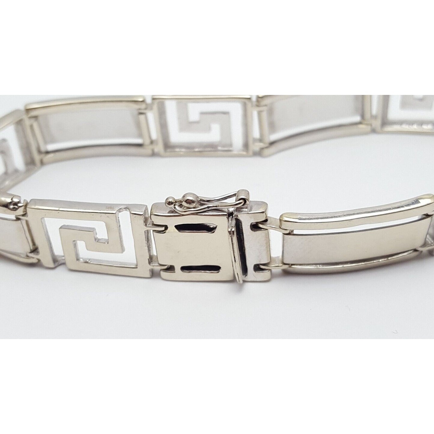 14K Solid White Gold Fancy Link Bracelet