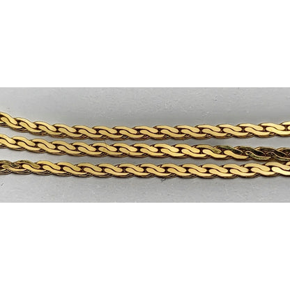 14K Yellow Gold Flat Link Chain Necklace