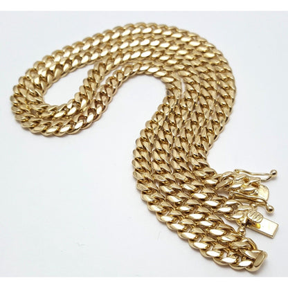 14K Yellow Gold Cuban Link Chain Necklace