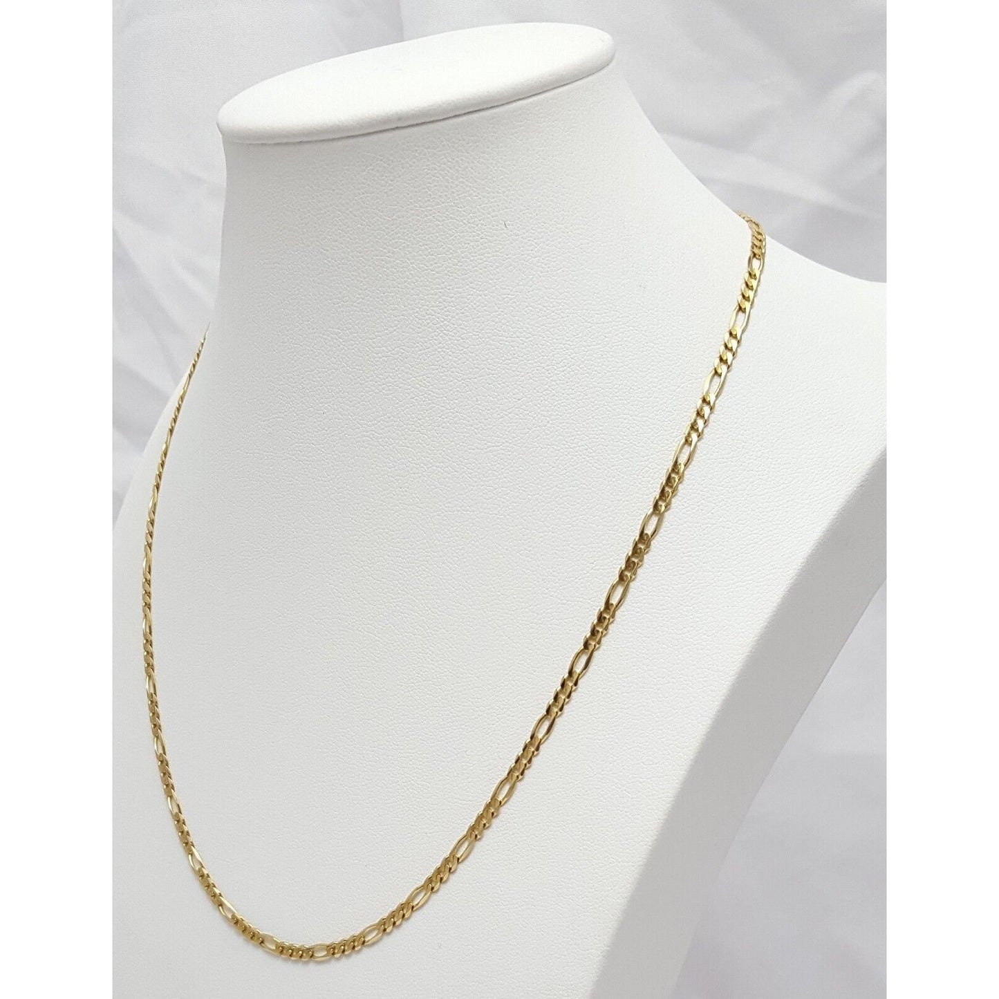 14K Yellow Gold Figaro Link Chain Necklace