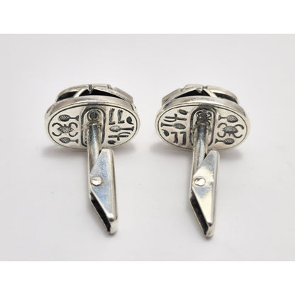 Allan Adler Sterling Silver Scarab Cufflinks 1940s Silversmith to the Stars