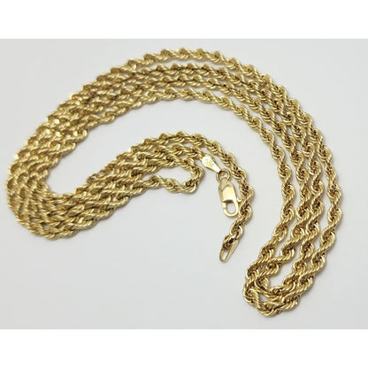 10K Yellow Gold Rope Chain Necklace