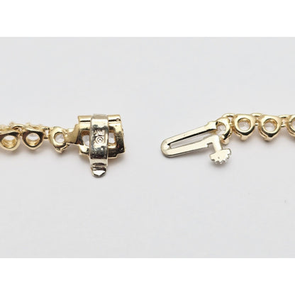 14K Yellow Gold CZ Graduated Link Chain Necklace