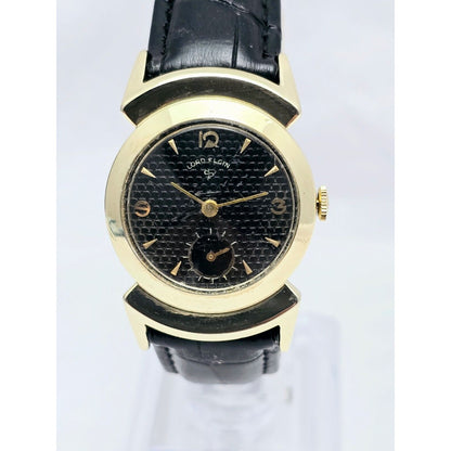 Vintage Lord Elgin Black Knight 14K Gold Filled 680 21j Manual Wind Watch 27mm