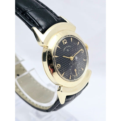 Vintage Lord Elgin Black Knight 14K Gold Filled 680 21j Manual Wind Watch 27mm