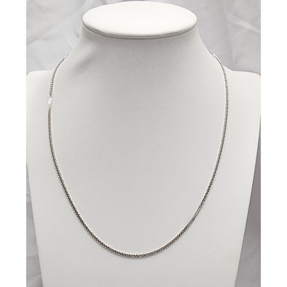 14K White Gold Franco Link Chain Necklace