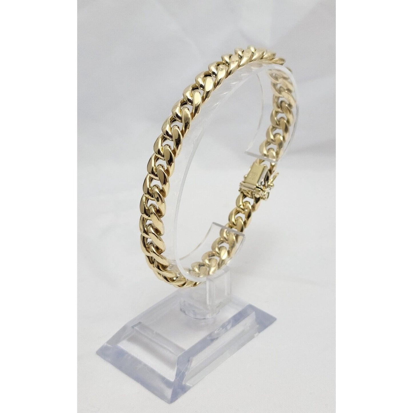 14K Yellow Gold Cuban Link Chain Bracelet