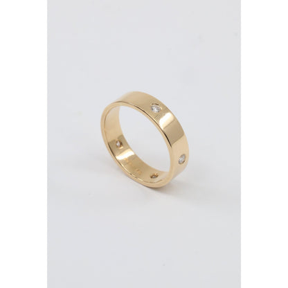 14K Yellow Gold Flush Set Diamond Eternity Wedding Band Ring