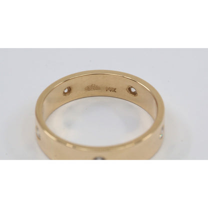 14K Yellow Gold Flush Set Diamond Eternity Wedding Band Ring