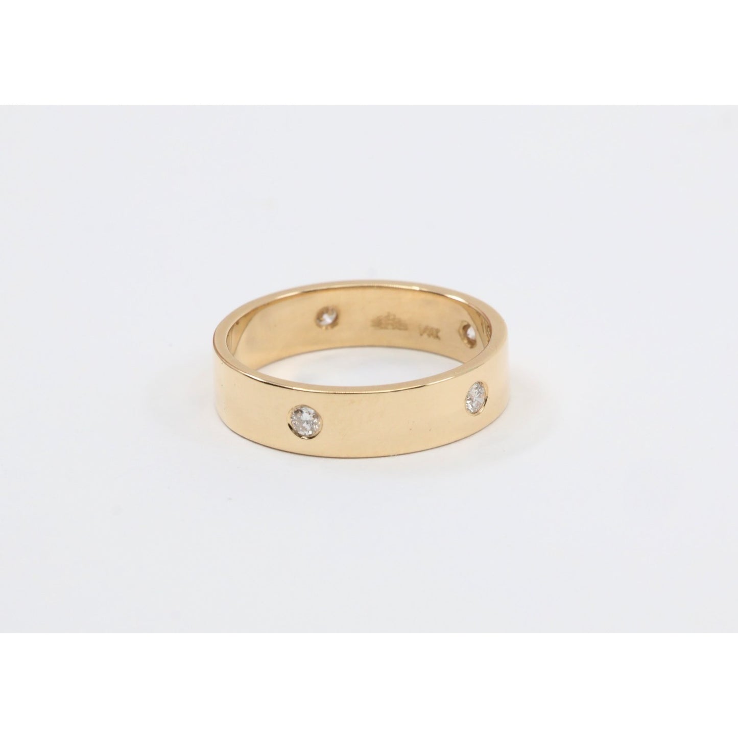 14K Yellow Gold Flush Set Diamond Eternity Wedding Band Ring