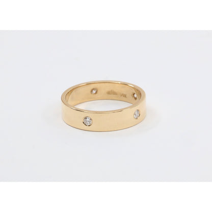 14K Yellow Gold Flush Set Diamond Eternity Wedding Band Ring