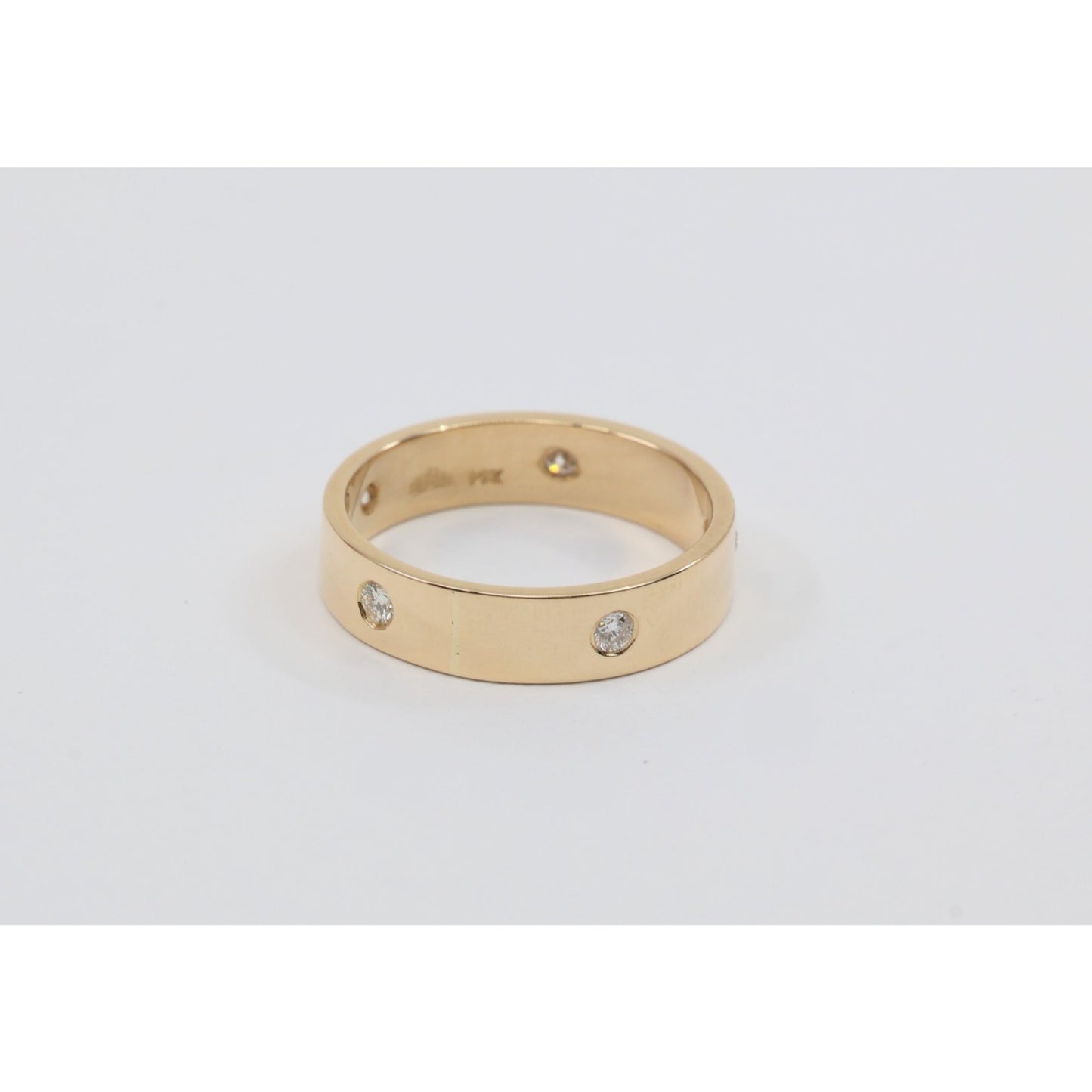 14K Yellow Gold Flush Set Diamond Eternity Wedding Band Ring