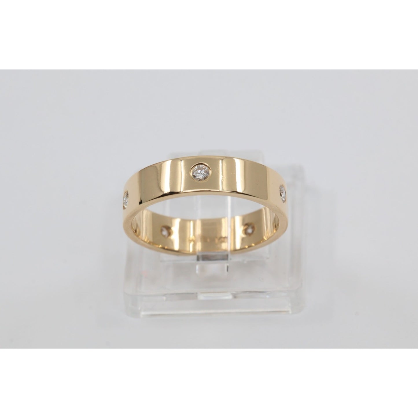 14K Yellow Gold Flush Set Diamond Eternity Wedding Band Ring