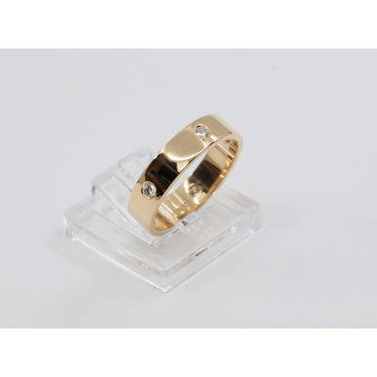 14K Yellow Gold Flush Set Diamond Eternity Wedding Band Ring