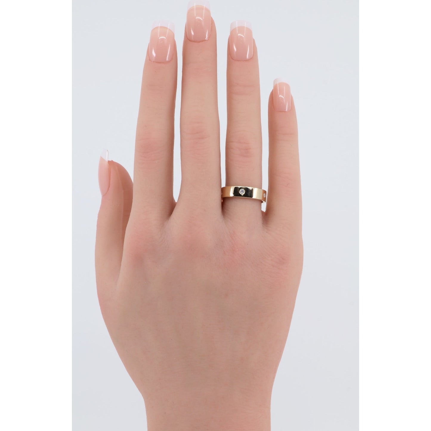 14K Yellow Gold Flush Set Diamond Eternity Wedding Band Ring