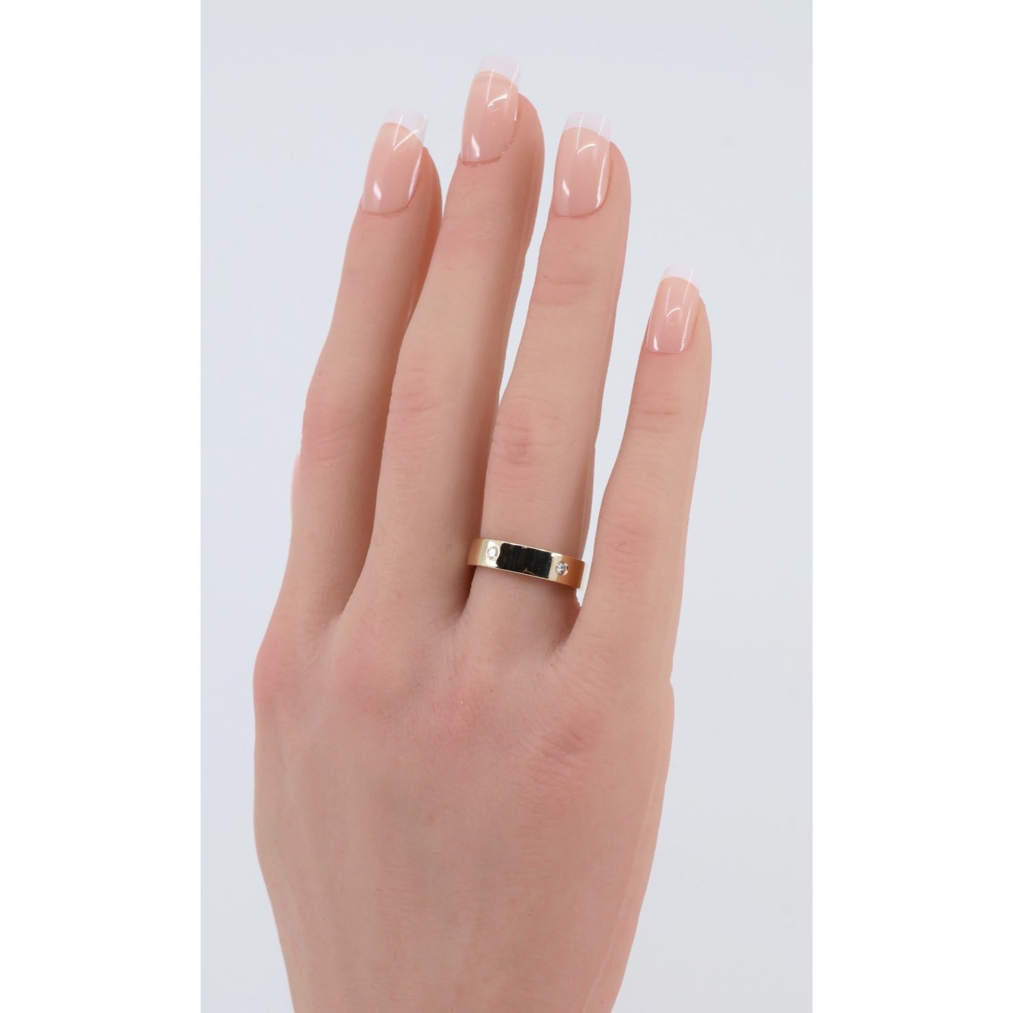 14K Yellow Gold Flush Set Diamond Eternity Wedding Band Ring