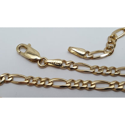 14K Yellow Gold Figaro Link Chain Necklace