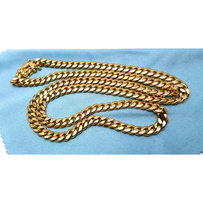 14K Yellow Gold Cuban Link Chain Necklace