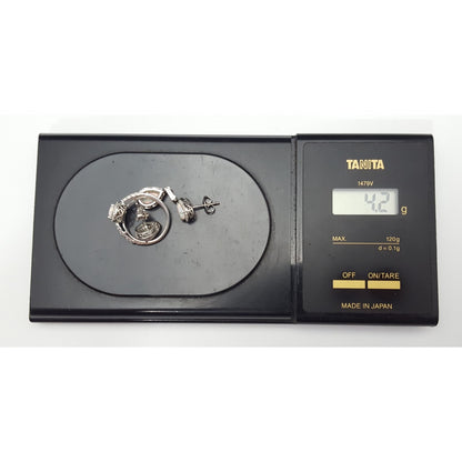 Sterling Silver 925 Opal & Cubic Zirconia Ring, Earrings & Pendant Set