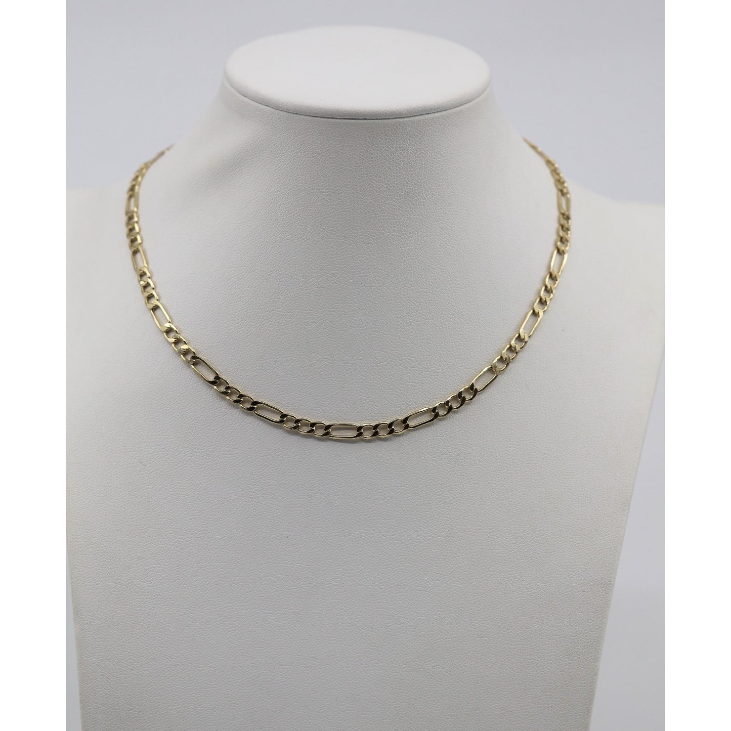 14K Yellow Gold Figaro Link Choker Chain Necklace