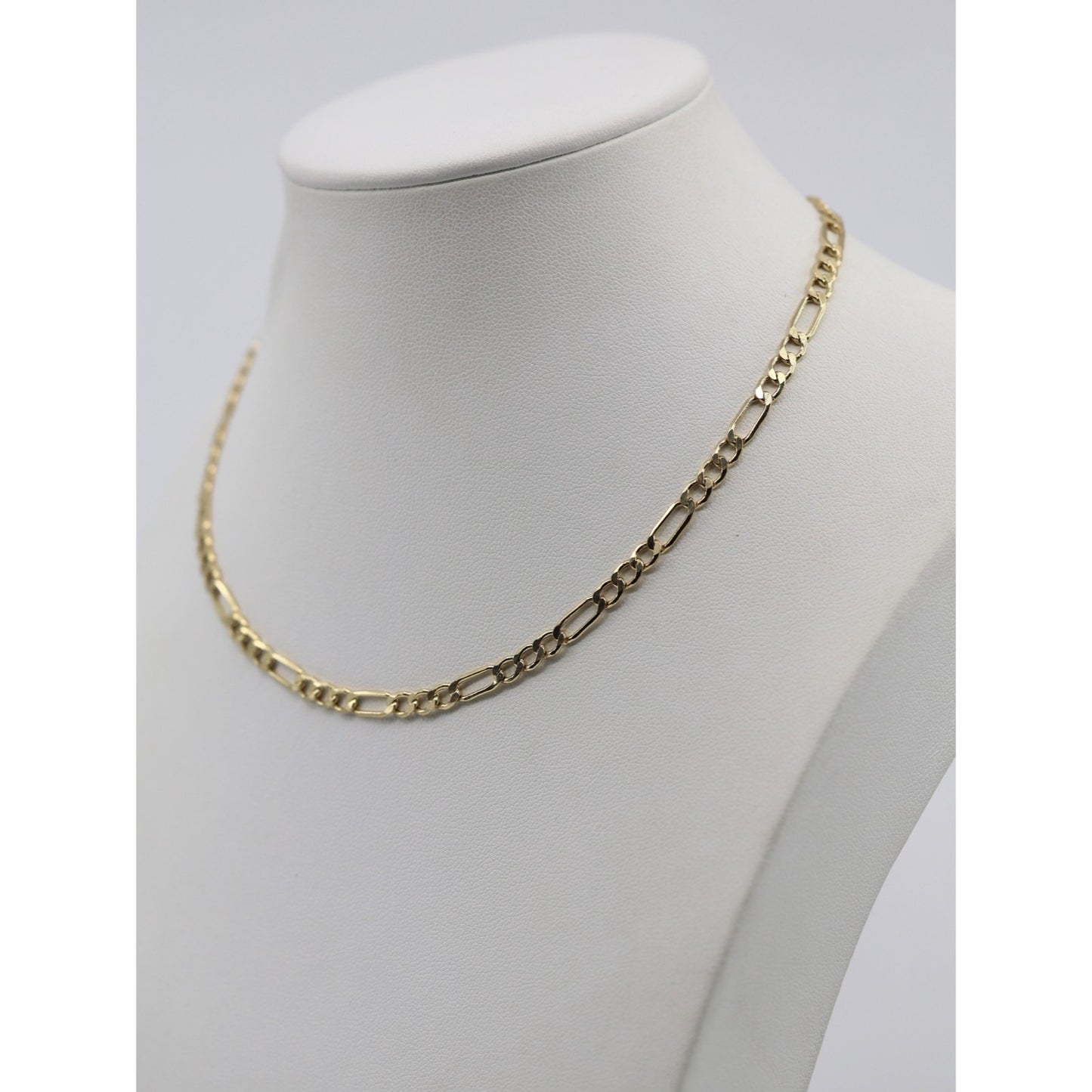 14K Yellow Gold Figaro Link Choker Chain Necklace