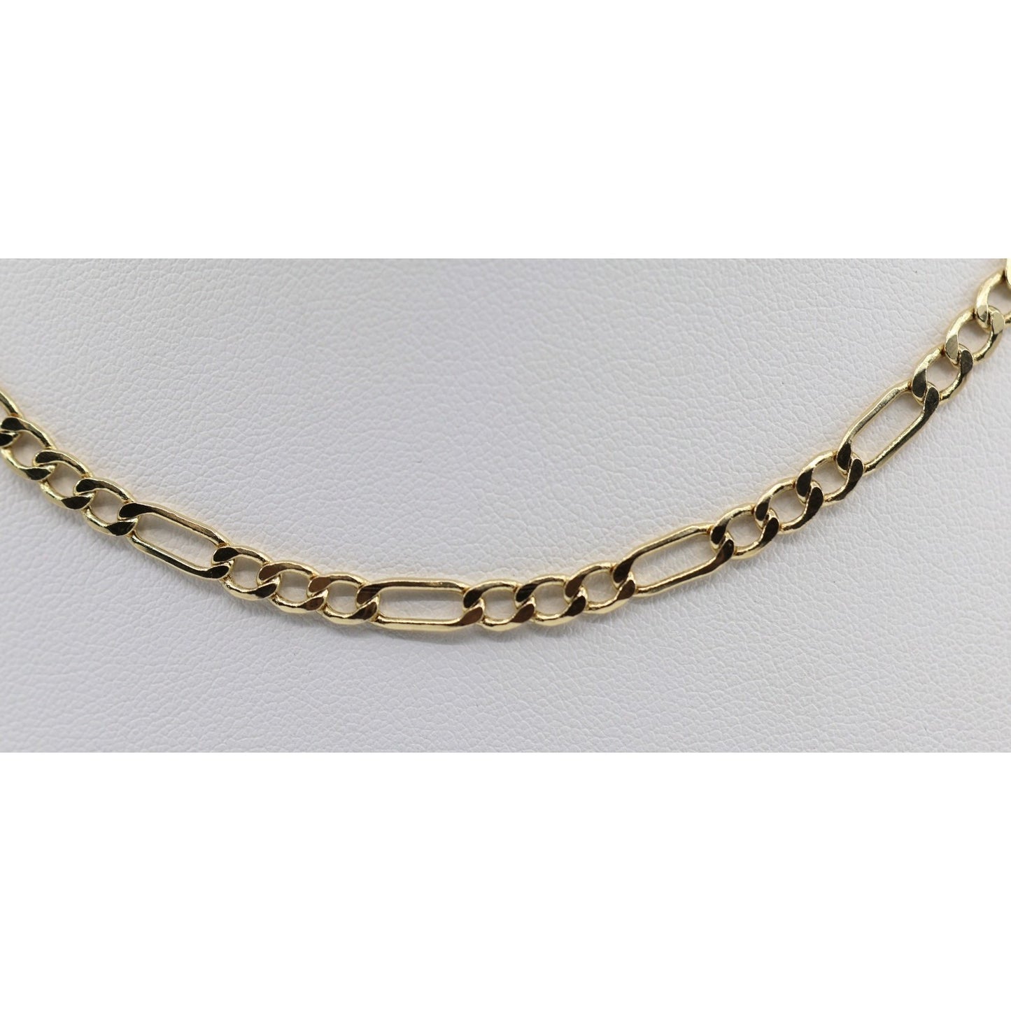 14K Yellow Gold Figaro Link Choker Chain Necklace