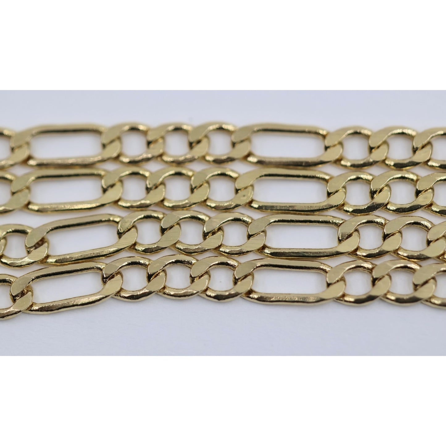 14K Yellow Gold Figaro Link Choker Chain Necklace