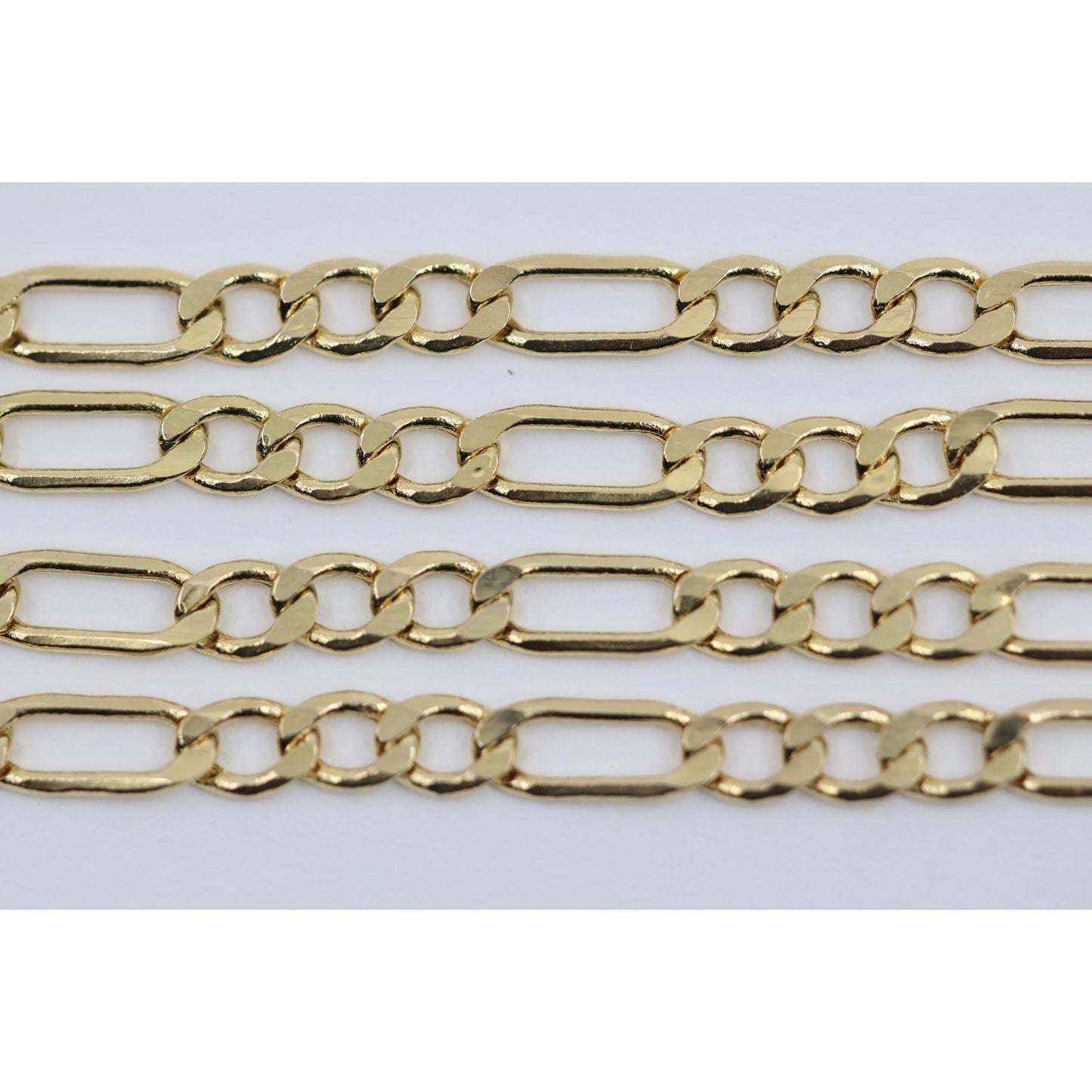 14K Yellow Gold Figaro Link Choker Chain Necklace