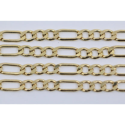 14K Yellow Gold Figaro Link Choker Chain Necklace