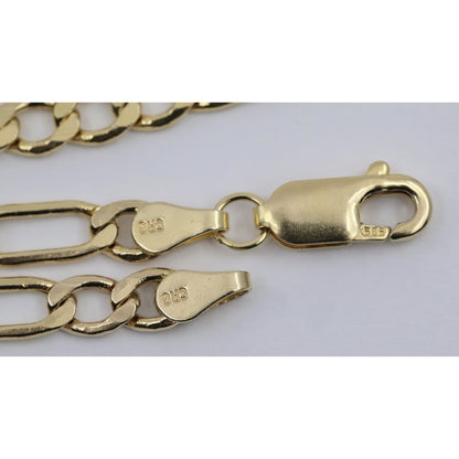 14K Yellow Gold Figaro Link Choker Chain Necklace
