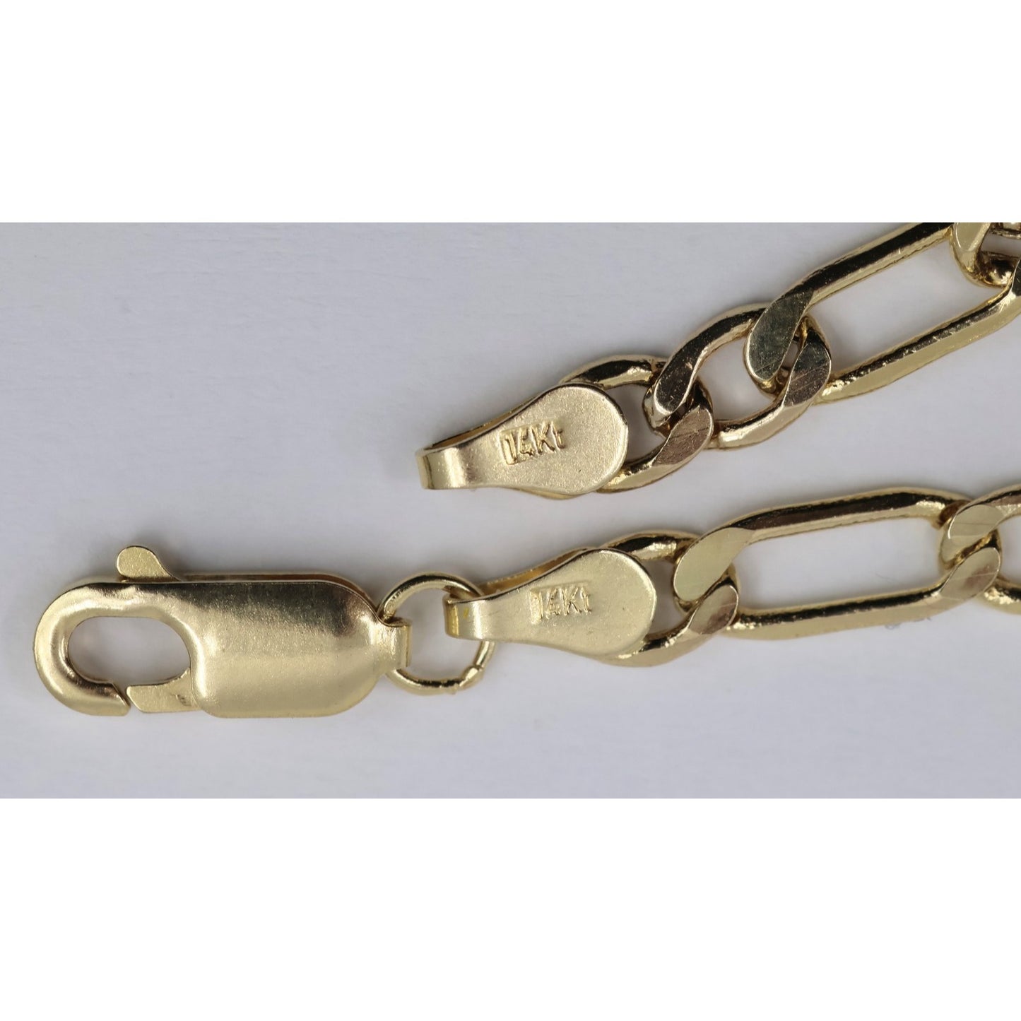 14K Yellow Gold Figaro Link Choker Chain Necklace