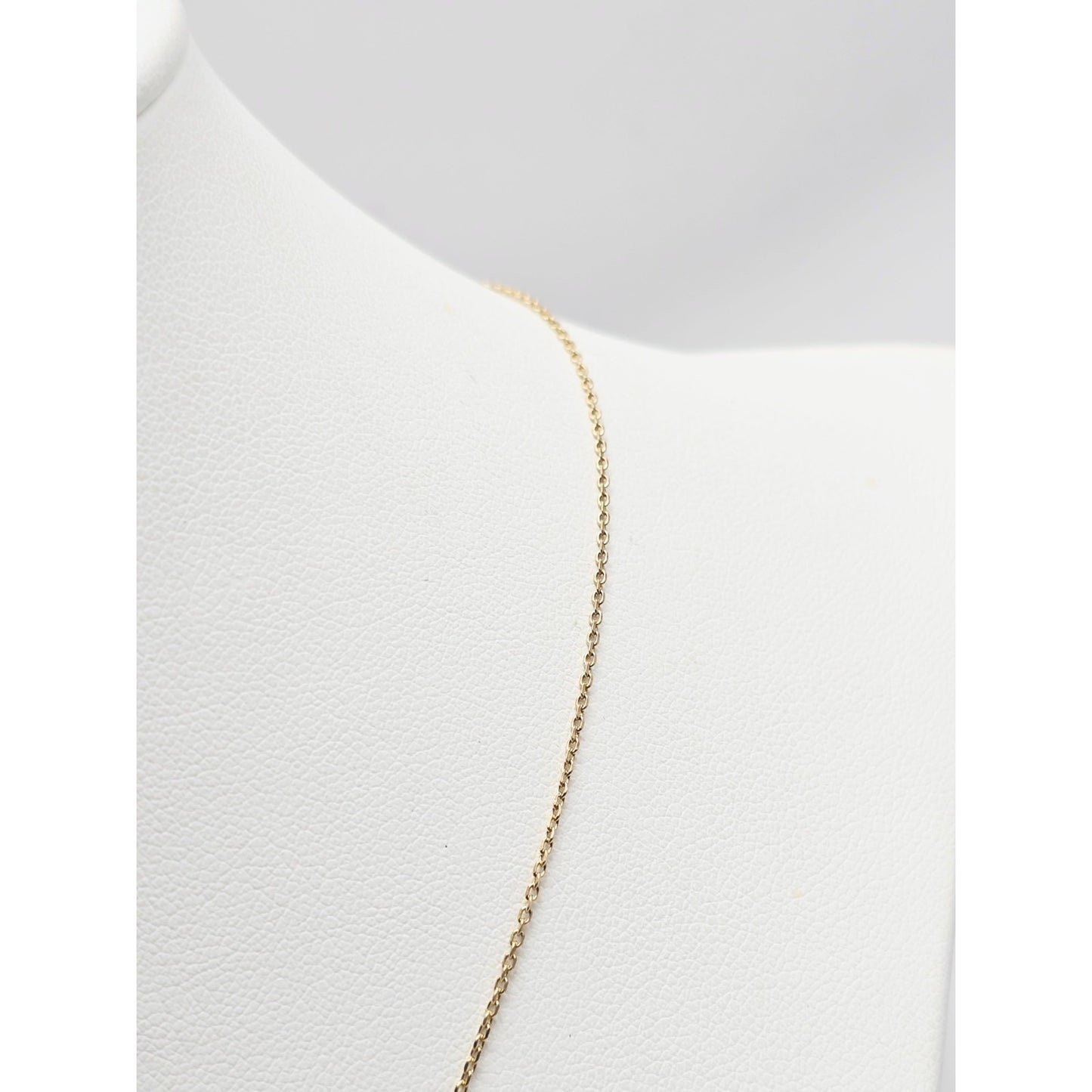 14K Yellow Gold Cable Link Chain Necklace & Penguin CZ & Onyx Charm Pendant