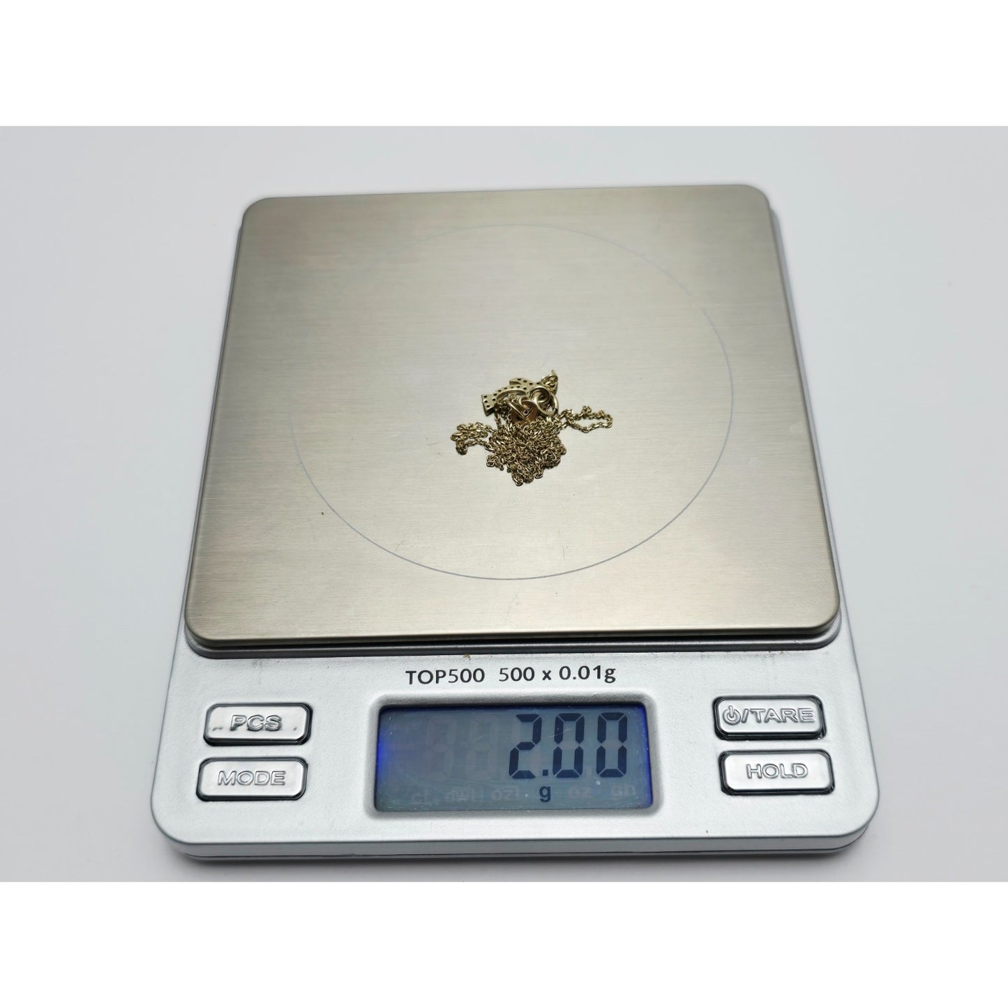 14K Yellow Gold Cable Link Chain Necklace & Penguin CZ & Onyx Charm Pendant