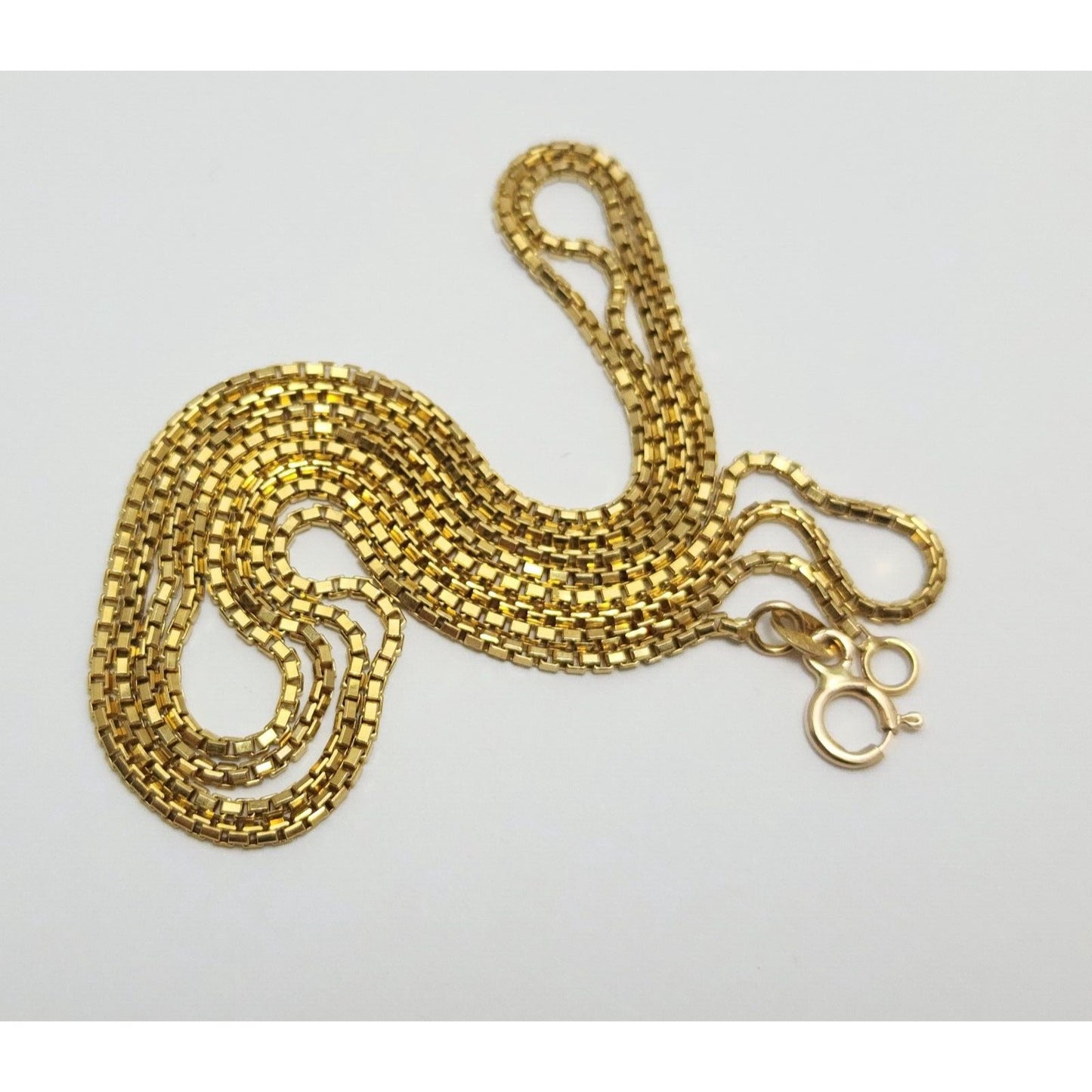 14K Yellow Gold Box Link Chain Necklace