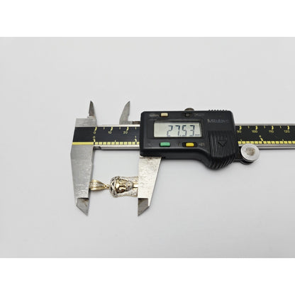 10K Yellow Gold Jesus Head Diamond Charm Pendant