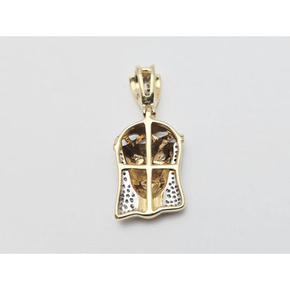 10K Yellow Gold Jesus Head Diamond Charm Pendant