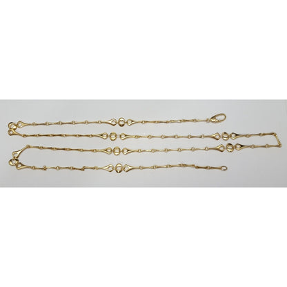 18K Yellow Gold Extra Long Link Chain Necklace