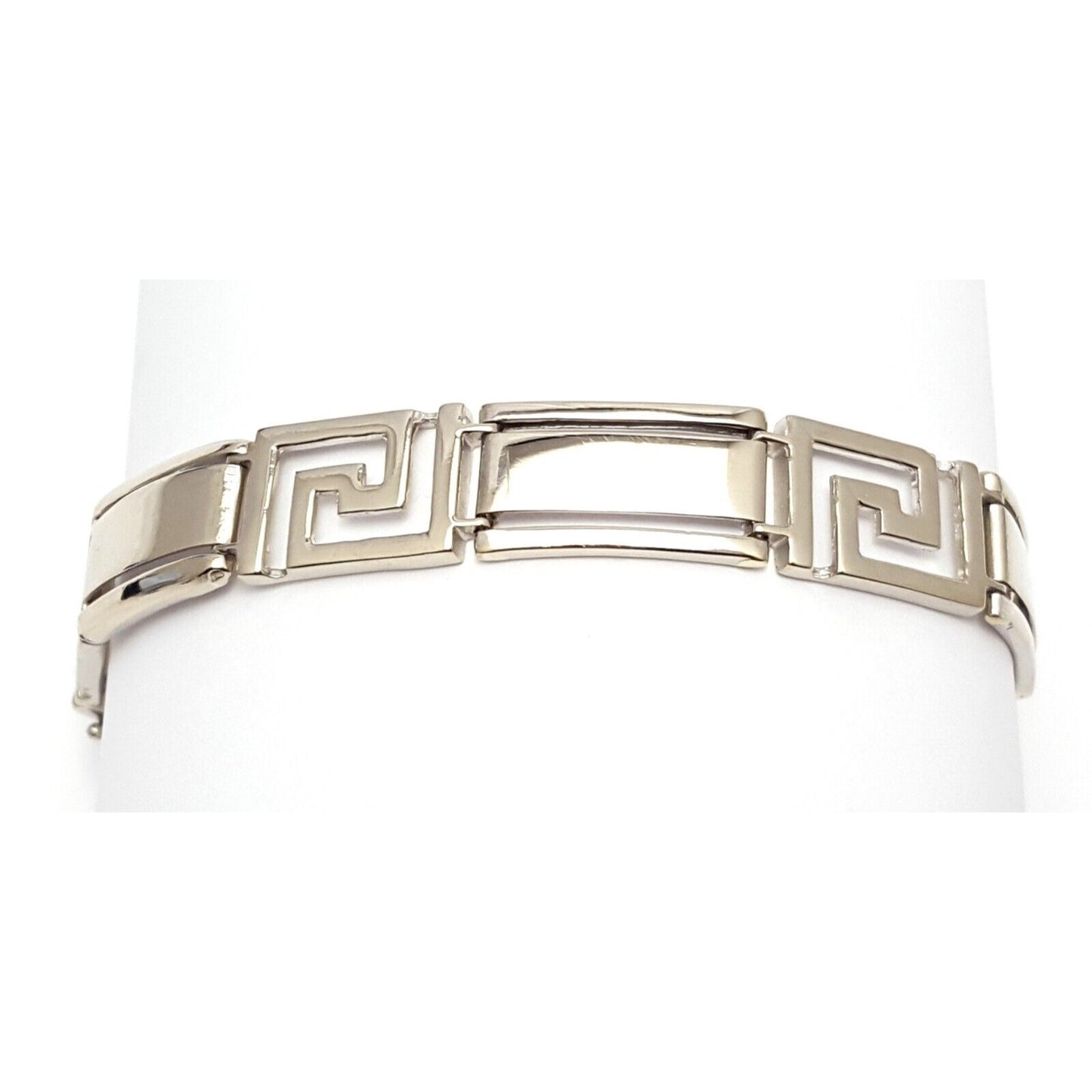 14K Solid White Gold Fancy Link Bracelet