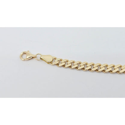 14K Yellow Gold Cuban Link ID Bracelet